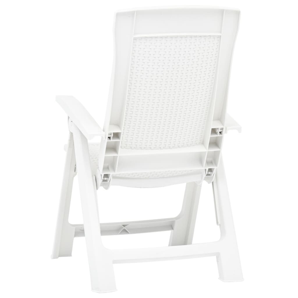 Verstellbare Gartenstühle 2 Stk. Kunststoff Weiss